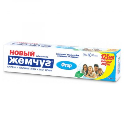 Купить новый жемчуг зубная паста фтор, 125мл в Семенове