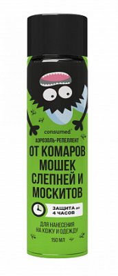 Купить репеллент от комаров, слепней и мошек консумед (consumed), аэрозоль 150мл в Семенове