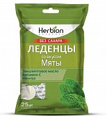 Купить herbion (хербион) с эвкалиптовым маслом, витамином с и ментолом со вкусом мяты без сахара, леденцы массой 2,5г 25 шт бад в Семенове