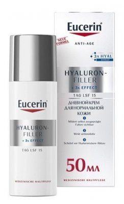 Купить eucerin hyaluron-filler (эуцерин) крем для лица для нормальной и комбинированной кожи 50 мл spf15 в Семенове