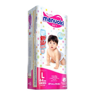 Купить manuoki (мануоки) подгузники-трусики детские, размер l 9-14кг, 44 шт в Семенове