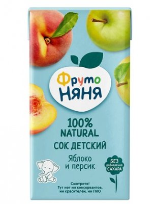 Купить фрутоняня сок яблоко и персик неосветленный, 500мл в Семенове