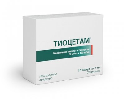 Купить тиоцетам, раствор для внутривенного и внутримышечного введения 25 мг+100 мг/мл, ампулы 5мл, 10 шт в Семенове