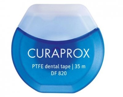 Купить curaprox (курапрокс) зубная нить тефлоновая с хлоргексидином 35м, df820 в Семенове