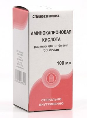 Купить аминокапроновая кислота, раствор для инфузий 50мг/мл, флакон 100мл в Семенове