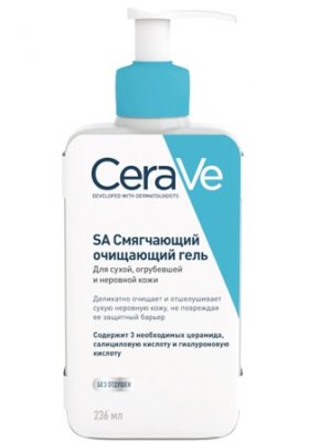 Купить cerave (цераве) sa гель для сухой, огрубевшей и неровной кожи смягчающий очищающий, 236мл в Семенове