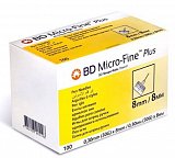 Иглы BD Micro-Fine Плюс для шприц-ручки одноразовые 30G (0,30х8мм), 100 шт
