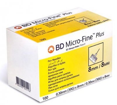 Купить иглы bd micro-fine плюс для шприц-ручки одноразовые 30g (0,30х8мм), 100 шт в Семенове
