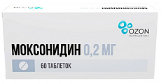 Купить моксонидин, таблетки, покрытые пленочной оболочкой 0,2мг, 60 шт  в Семенове