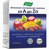Купить витаминно-минеральный комплекс от а до zn, таблетки, покрытые оболочкой 1350мг, 30 шт бад в Семенове