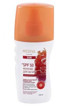 Купить mediva (медива) sun молочко для загара, 150мл spf50 в Семенове