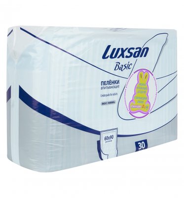 Купить luxsan (люксан) пеленки впитывающие бейсик нормал 60х90см, 30 шт в Семенове