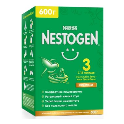 Купить nestle nestogen premium 3 (нестожен) сухая молочная смесь с 12 месяцев, 600г в Семенове