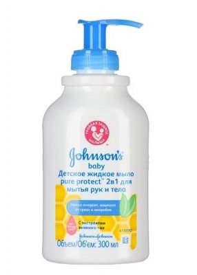 Купить джонсон беби pure protect мыло жид а/бакт2 в1 д/рук/тела, 300мл в Семенове