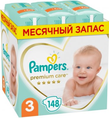 Купить pampers premium care (памперс) подгузники 3 миди 6-10кг, 148шт в Семенове