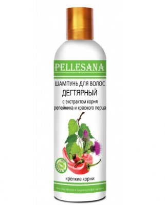 Купить pellesana (пеллесана) шампунь для волос дегтярное с экстрактом  репейника и красного перцем, 250 мл в Семенове