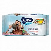 Купить aura (аура) салфетки влажные family для всей семьи антибактериальные 63шт в Семенове
