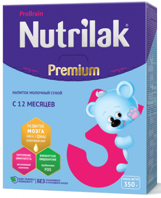 Купить нутрилак премиум 3 (nutrilak premium 3) молочная смесь с 12 месяцев, 350г в Семенове