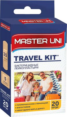 Купить master uni (мастер-юни) набор: пластырь на полимерной основе travel kit, 20 шт в Семенове