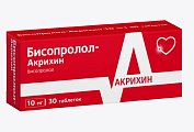 Купить бисопролол-акрихин, таблетки, покрытые пленочной оболочкой 10мг, 30 шт в Семенове