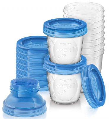 Купить avent (авент) набор контейнеров для хранения грудного молока 10шт+ стерильная чаша via(180мл) в Семенове