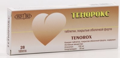 Купить тенорокс, таблетки, покрытые оболочкой 100мг+25мг, 28 шт в Семенове