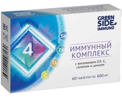 Купить иммунный комплекс 4 с витаминами д3+селен+цинк, таблетки, 60 шт бад в Семенове