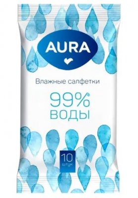 Купить aura (аура) салфетки влажные освежающие 10шт в Семенове