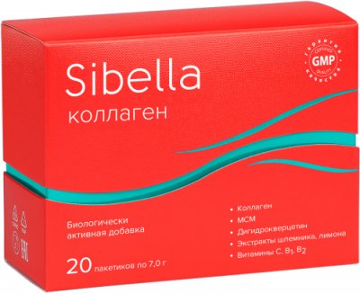 Купить sibella (сибелла) коллаген порошок, пакетики 7г, 20 шт бад в Семенове