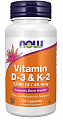 Купить now foods (нау фудс) витамин д3 1000 ме и к2 45мкг, капсулы 120шт бад в Семенове