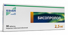Купить бисопролол, таблетки, покрытые пленочной оболочкой 2,5мг, 30 шт в Семенове