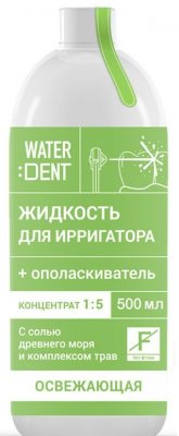 Купить waterdent (вотердент) жидкость для ирригатора освежающая без фтора+ополаскиватель, 500мл в Семенове