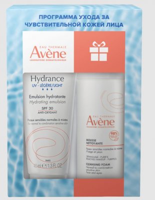 Купить авен hydrance legere uv (avenе) набор: эмульсия для лица spf30 40 мл+очищающая пенка для снятия макияжа 50 мл в Семенове
