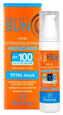 Купить флоресан (floresan) beauty sun крем солнцезащитный полный блок, 75мл spf-100 в Семенове