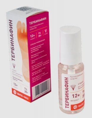Купить тербинафин, спрей для наружного применения 1%, 20г в Семенове