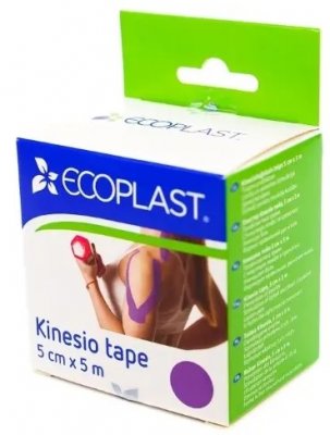 Купить ecoplast лента фиксирующая кензио тейп 5см х 5м фиолетовый в Семенове