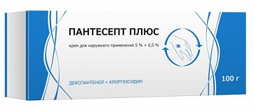 Пантесепт Плюс, крем для наружного применения 5%+0,5%, 100г