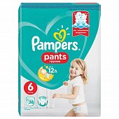 Купить pampers pants (памперс) подгузники-трусы 6 экстра лэдж 15+ кг, 38шт в Семенове