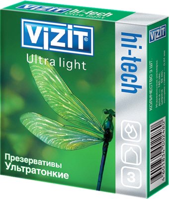 Купить vizit (визит) презервативы hi-tech ultra light ультратонкие 3шт в Семенове