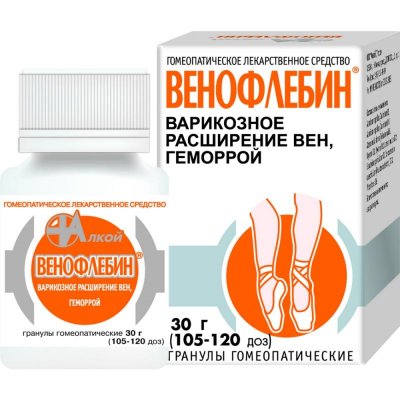 Купить венофлебин, гранулы гомеопатические, 30г в Семенове