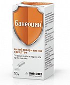 Купить банеоцин, порошок для наружного применения 250ме/г+5000ме/г, флакон 10г в Семенове