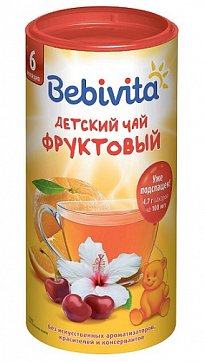 Bebivita (Бэбивита) чай травяной детский Фруктовый гранулированный с 6 месяцев, банка 200г