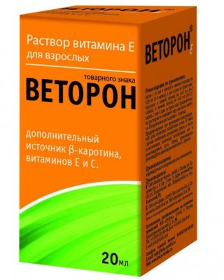 Купить веторон витамин е для взрослых, раствор для приема внутрь, флакон 20мл бад в Семенове