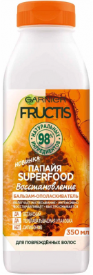 Купить garnier fructis (гарньер фруктис) бальзам-ополаскиватель восстановление суперфуд папайя, 350мл в Семенове