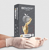 Купить перчатки benovy латексные нестерильные неопудренные текстурир на пальцах хлорированные размер l 50 пар в Семенове