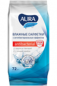 Купить aura (аура) салфетки влажные антибактериальные 72шт в Семенове