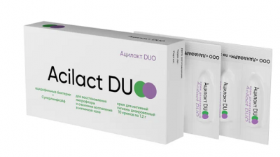 Купить ацилакт дуо (acilact duo) крем для интимной гигиены дозированный 1,2г, 10 шт в Семенове