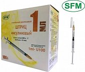 Купить шприц 1мл sfm инсулиновый u-100 с иглой 26g 0.45х12 100 шт в Семенове