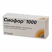 Купить сиофор 1000, таблетки, покрытые пленочной оболочкой 1000мг, 60 шт в Семенове