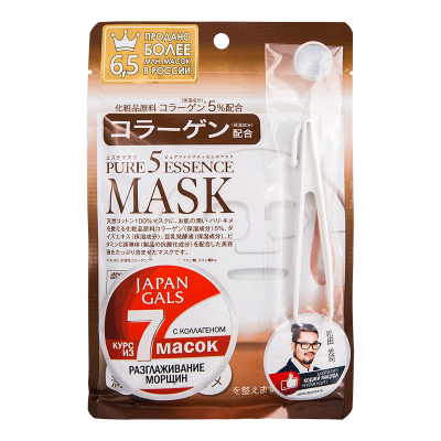 Купить japan gals (джапан галс) маска коллаген pure5 essential, 7 шт в Семенове